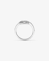 Bague double cercle en diamant en argent sterling