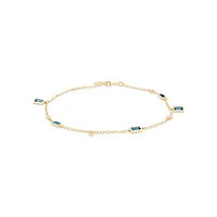 Serendipity Bracelet with London Blue Topaz in 10kt Yellow Gold