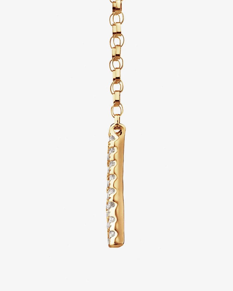 "K" Initial Necklace with 0.10 Carat TW of Diamonds in 10kt Yellow Gold