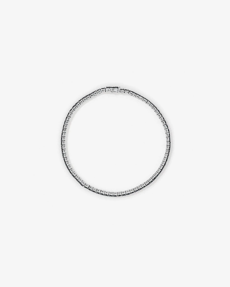 Bracelet Tennis Pour Homme Avec Diamants Noirs Totalisant 4,45 Carats En Argent Sterling