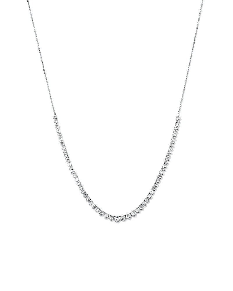 Collier Tennis et Chaîne Câble en Zircon Cubique en Argent Sterling