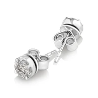 0.39 Carat TW Multistone Princess and Marquise Cut Diamond Stud Earrings in 10kt White Gold