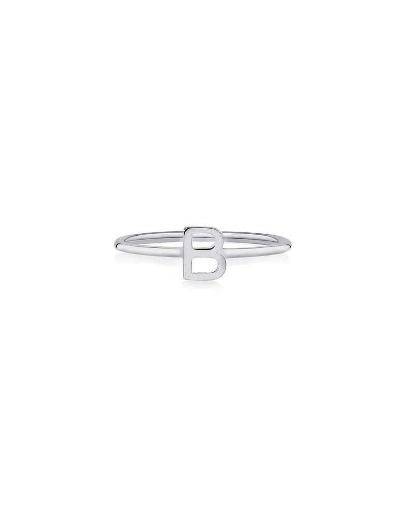 C Initial Ring in Sterling Silver