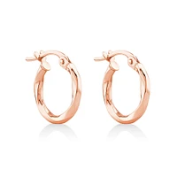 10mm Square Twist Hoop Earrings in 10kt Yellow Gold