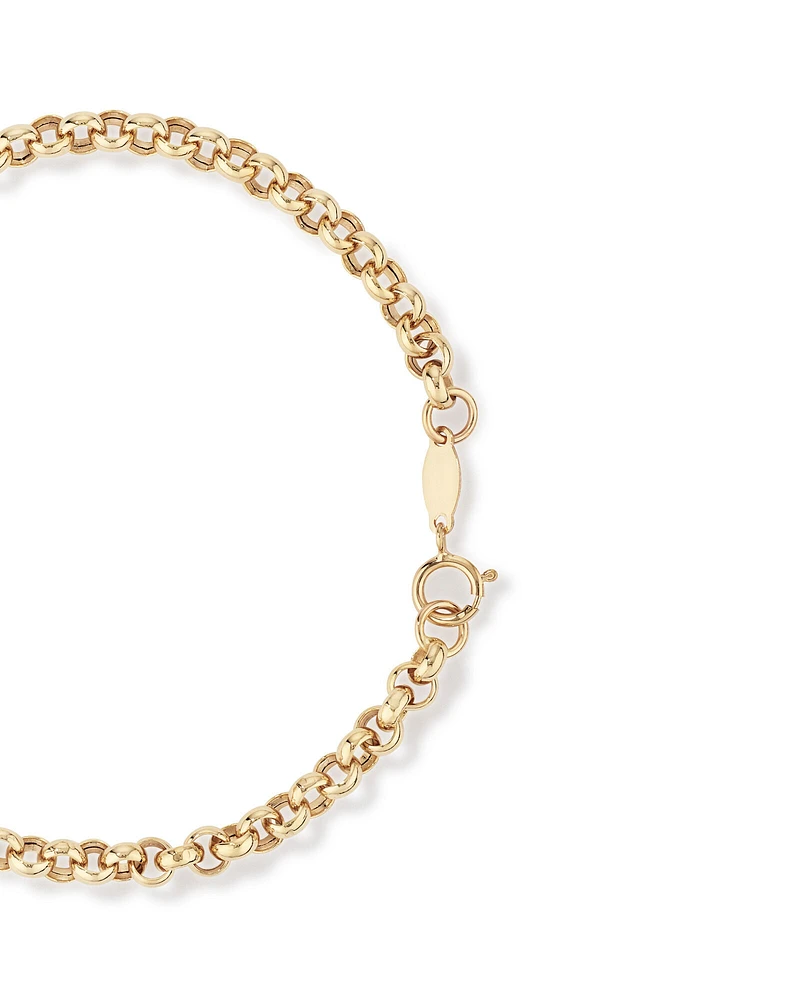 19cm (7.5") 4mm-4.5mm Width Belcher Bracelet in 10kt Yellow Gold