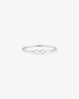 Diamond Accent Infinity Oval Hinge Bangle in Sterling Silver