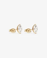 0.60 Carat TW Marquise Cut Solitaire Laboratory-Grown Diamond Stud Earrings in 10kt Yellow Gold