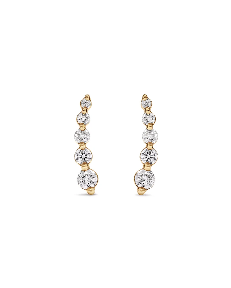 Ear Climbers with 0.25 Carat TW of Diamonds in 10kt Yellow Gold