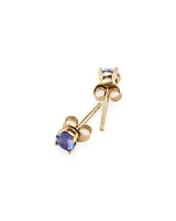 Stud Earrings with Tanzanite in 10kt Yellow Gold