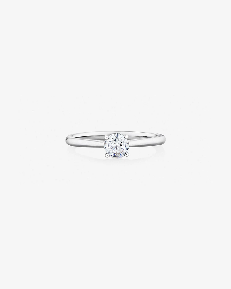 Evermore Certified Solitaire Engagement Ring with a Carat TW Diamond in 14kt White Gold