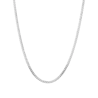 60cm (24") 3.4mm Width Curb Chain in Sterling Silver