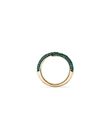 Stardust Emerald Pave Bypass Ring in 10kt Yellow Gold