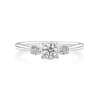 Evermore Three Stone Engagement Ring with 0.33 Carat TW of Diamonds in White Gold