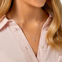 A' Initial necklace with 0.10 Carat TW of Diamonds in 10kt White Gold