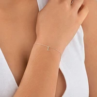 19cm (7.5") N Initial Bracelet in Sterling Silver