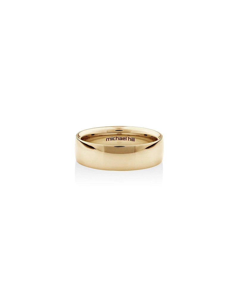 6mm Reverse Bevelled Wedding Band in 10kt Yellow Gold