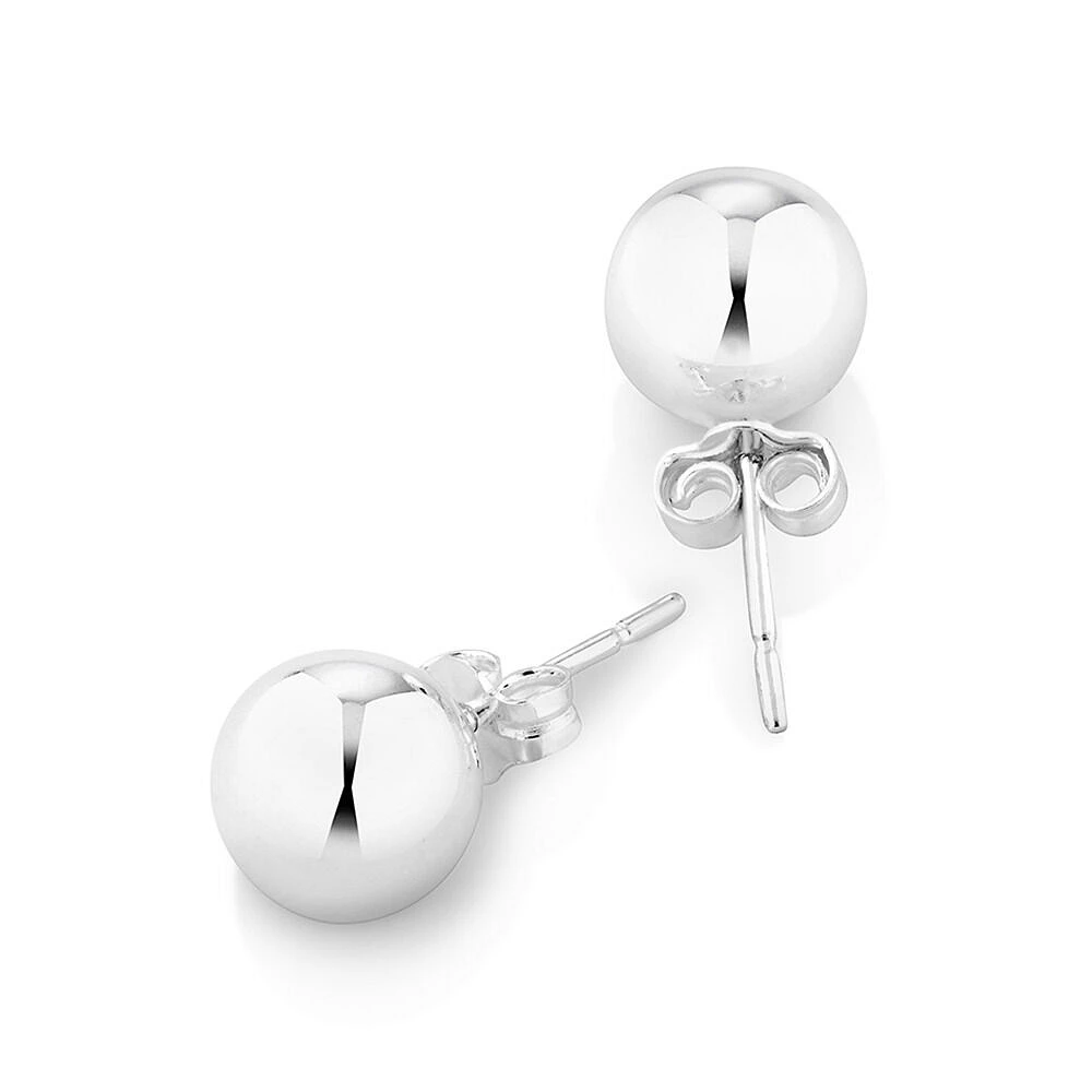 Boutons d'oreilles sphériques de 8 mm en argent sterling