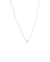 0.50 Carat TW Radiant Cut Laboratory-Grown Diamond Solitaire Necklace in 10kt Yellow Gold