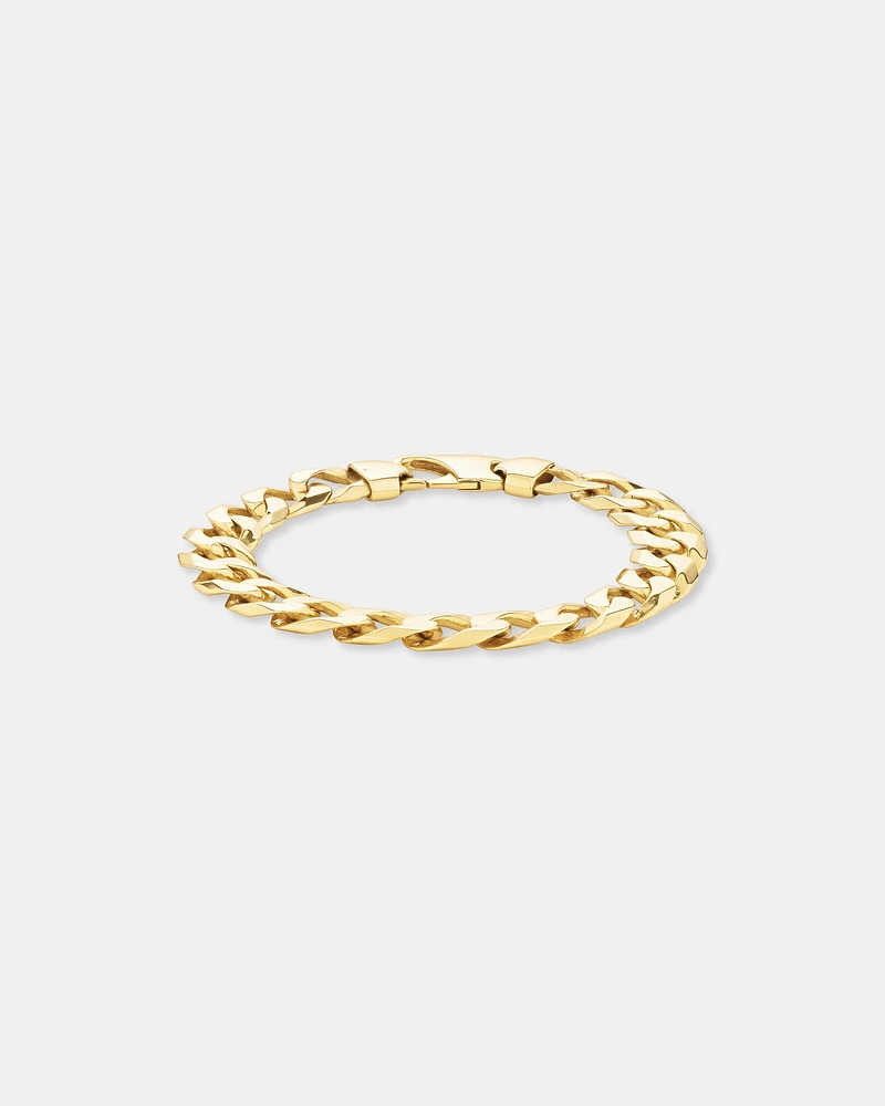 23cm (9.5") 12.5mm-13mm Width Curb Bracelet in 10kt Yellow Gold