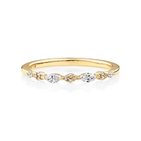 Bague Nuptiale avec 0,15 Carat TW de Diamants en Or Jaune 14kt