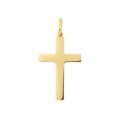 Grand pendentif en forme de croix en or jaune 10 K
