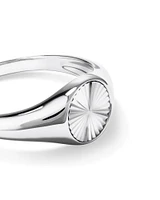 Sunray Round Signet Ring Sterling Silver