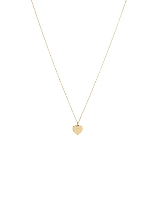 Diamond Charm Heart Pendant Necklace in 10kt Yellow Gold