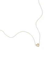 Double Open Heart Necklace in 10kt Yellow Gold