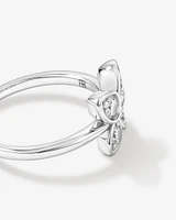 Cubic Zirconia Butterfly Ring in Sterling Silver