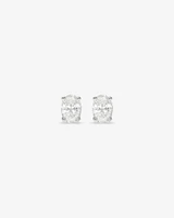 0.50 Carat TW Oval Cut Diamond Solitaire Stud Earrings in 18kt White Gold