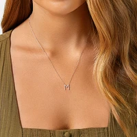 A' Initial necklace with 0.10 Carat TW of Diamonds in 10kt White Gold