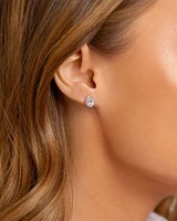 Stud Earrings with Aquamarine & 0.27 Carat TW of Diamonds in 10kt White Gold