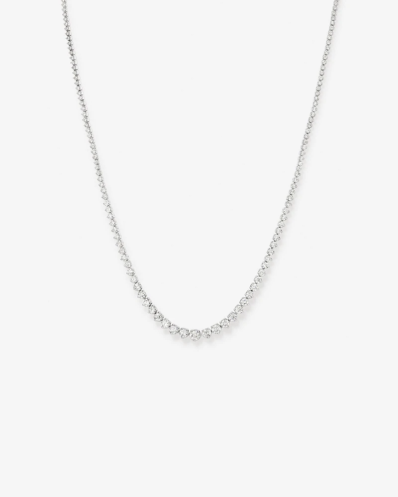 10.00 Carat TW Graduated Diamond Riviera Tennis Necklace in 18kt White Gold