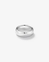 7mm Flat Bevelled Wedding Band Sterling Silver