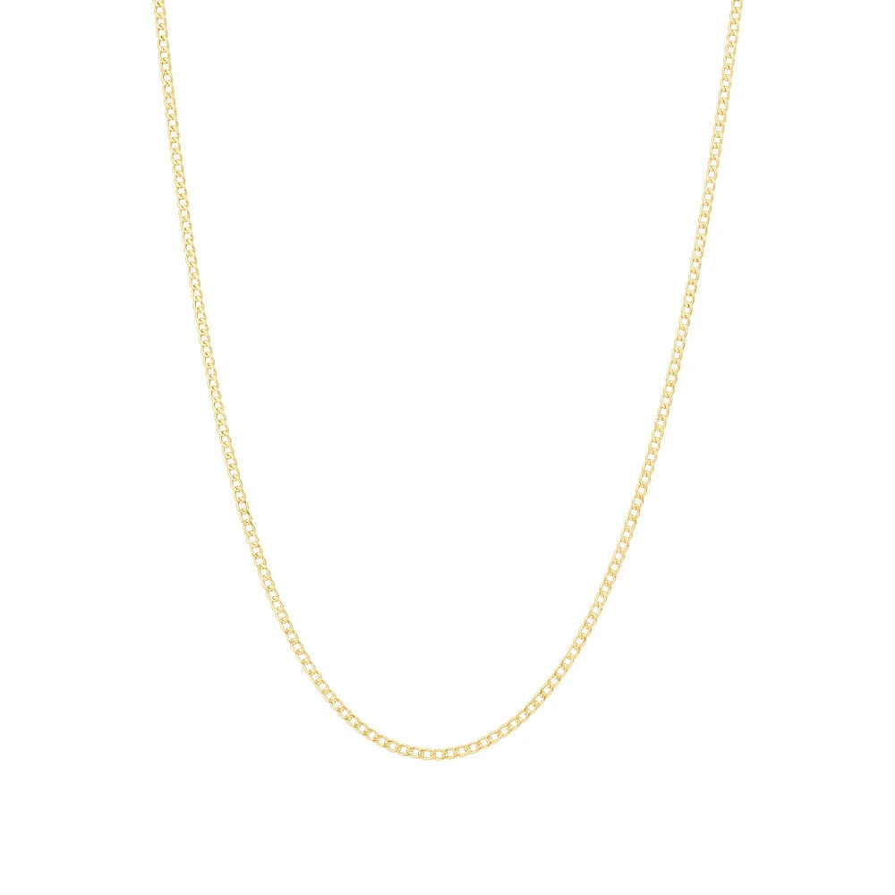 60cm (24") Hollow Curb Chain in 10kt Yellow Gold