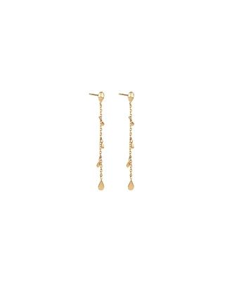 Pear Station Drop Earrings in 10kt Yellow Gold