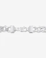 23cm (9.5") 10.9mm Width Men's Curb Bracelet in Sterling Silver