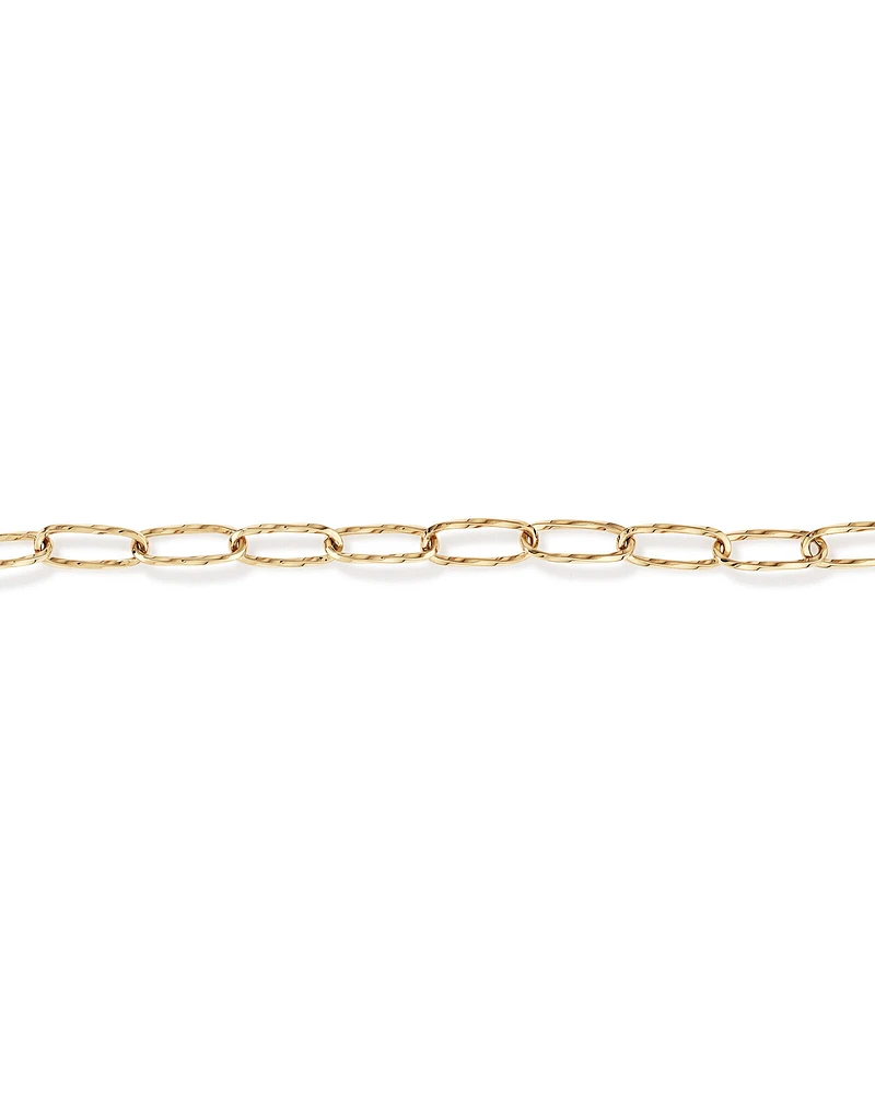 Bracelet à maillons ovales torsadés taillés en diamant en or jaune 10kt