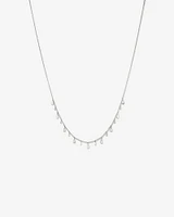 Multi Pear Station Necklace in Sterling Silver