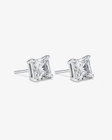 7mm Princess Cubic Zirconia Stud Earrings in Sterling Silver