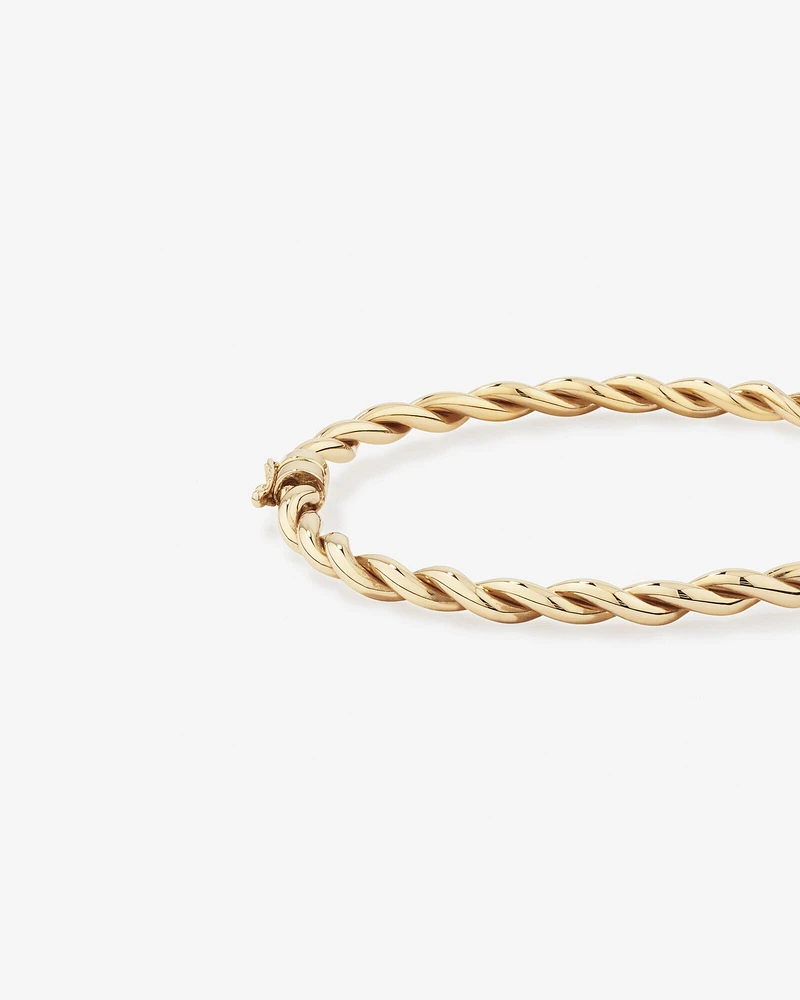 Croissant Twist 60cm Hollow Bangle in 10kt Yellow Gold