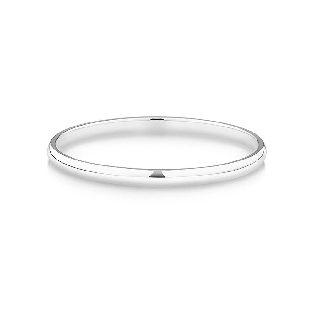 3.7mm Width Solid Round Baby Bangle in Sterling Silver