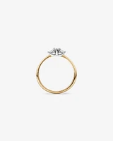 0.15 Carat TW Three Stone Pear Cut Diamond Promise Ring in 10kt Yellow and White Gold