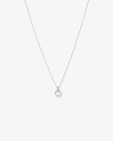 Circle Pendant and Chain with Cubic Zirconia in Sterling Silver