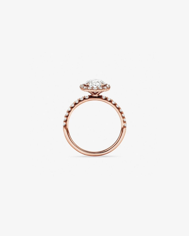 1.79 Carat TW Round Brilliant Laboratory-Grown Diamond Halo Engagemet Ring in 14kt White Gold