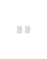 0,50 Carats TW Boucles d'oreilles solitaires diamant taille ovale en or blanc 18kt