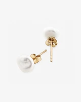 7-8mm Studs with Cultured Freshwater Baroque Pearls in 10kt Yellow Gold