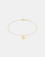 19cm (7.5") C Initial Bracelet in 10kt Yellow Gold