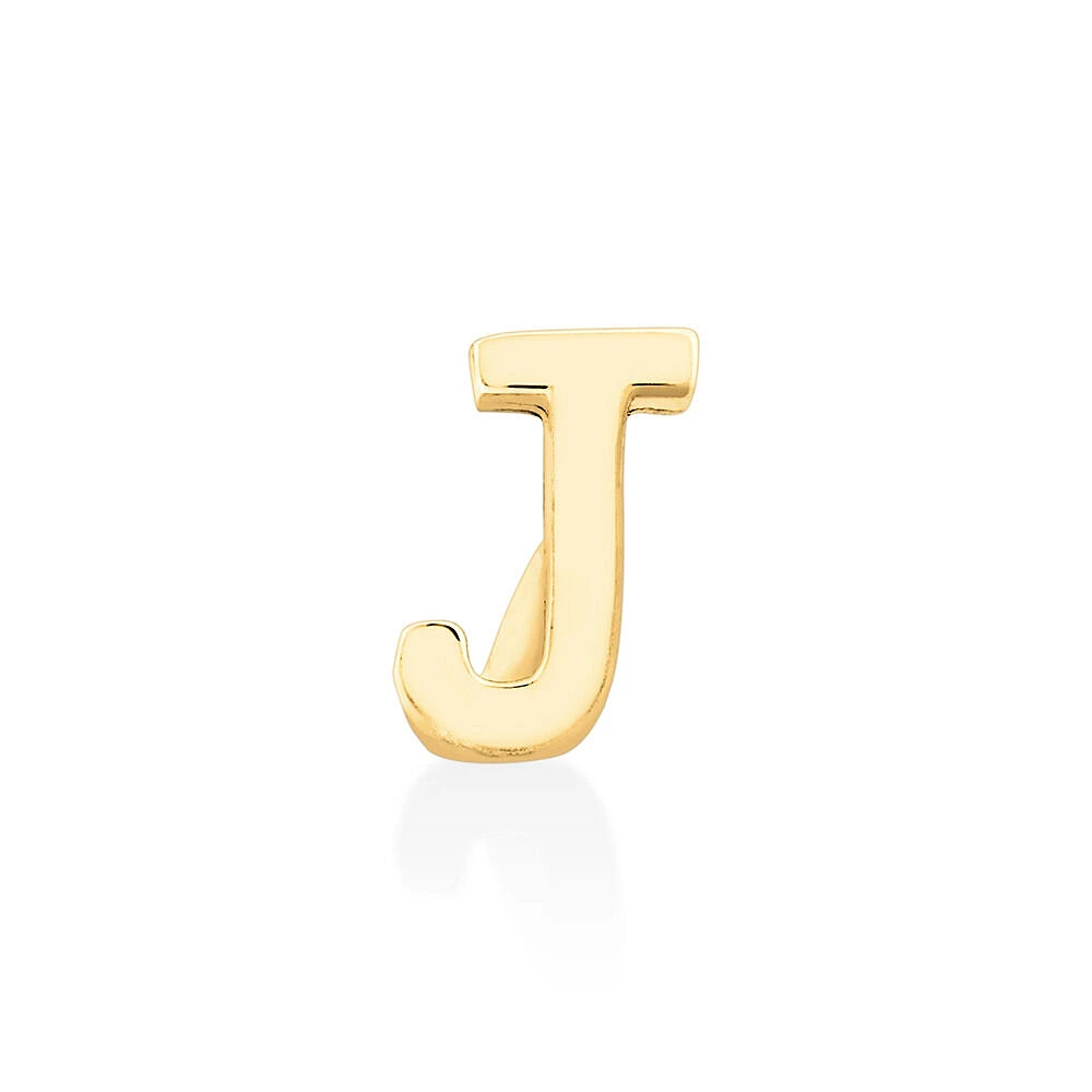 G Initial Single Stud Earring in 10kt Yellow Gold