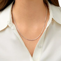 50cm (20") 2.5mm-3mm Width Curb Chain in Sterling Silver